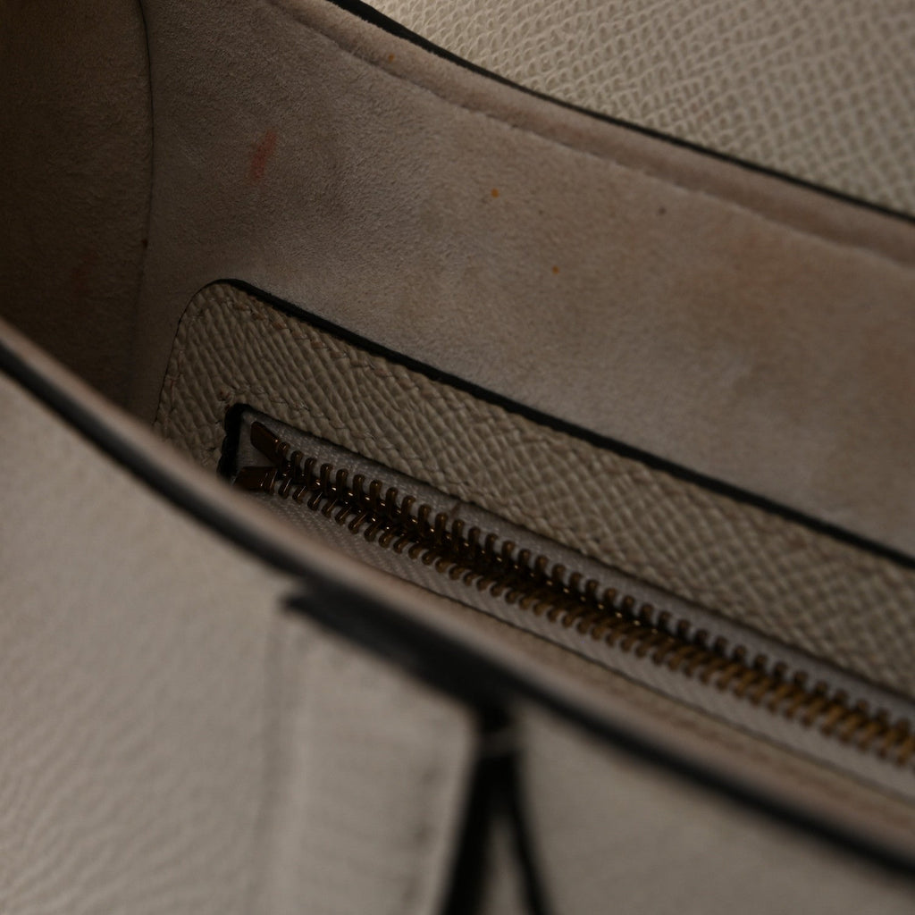 Grained Calfskin Saddle Bag With Strap Latte