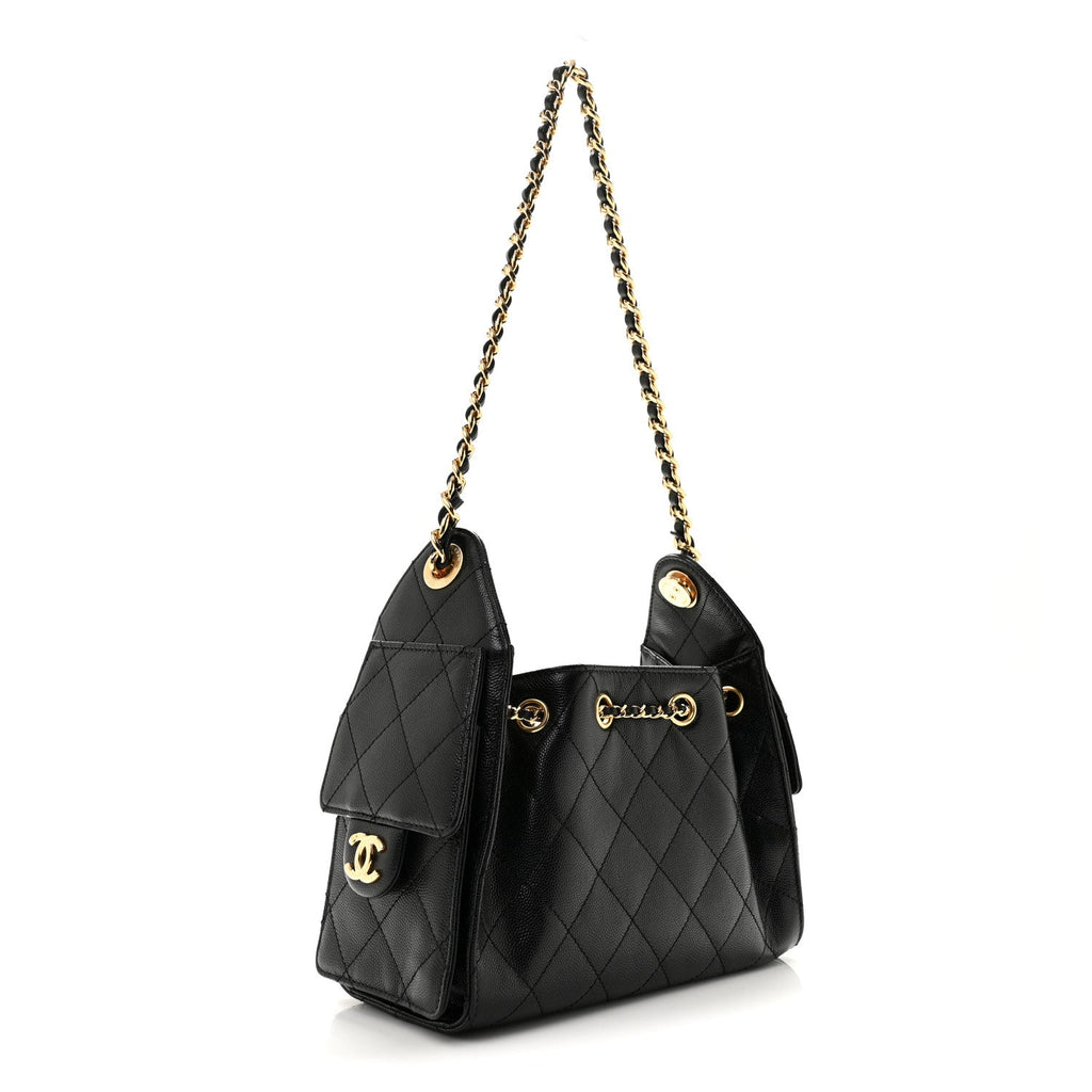 Caviar Quilted Mini Chanel 25 Handbag Black