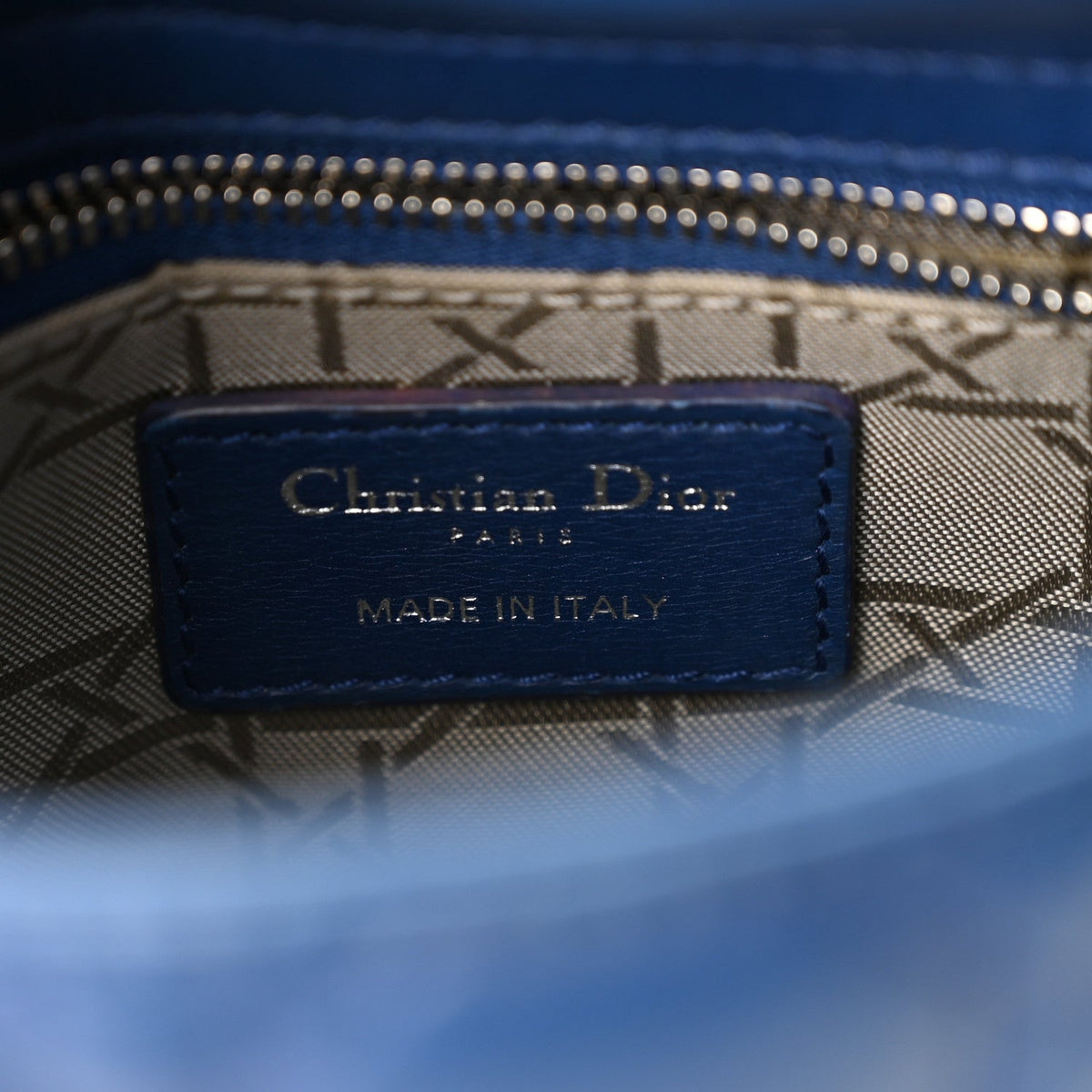 Lambskin Cannage Mini Lady Dior Navy Blue