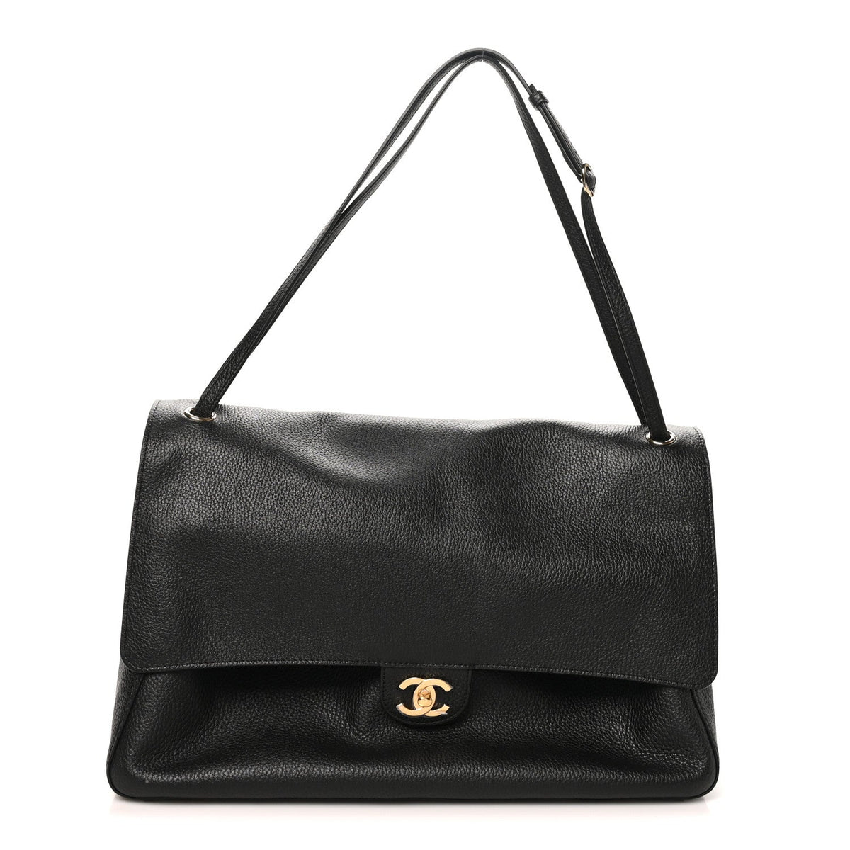 Grained Calfskin Souplissimo Maxi Flap Black