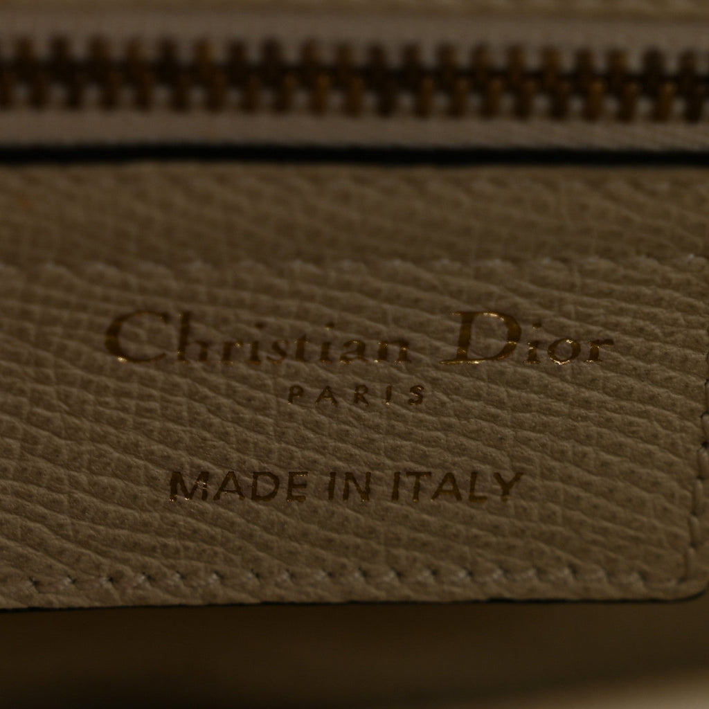 Grained Calfskin Saddle Bag White