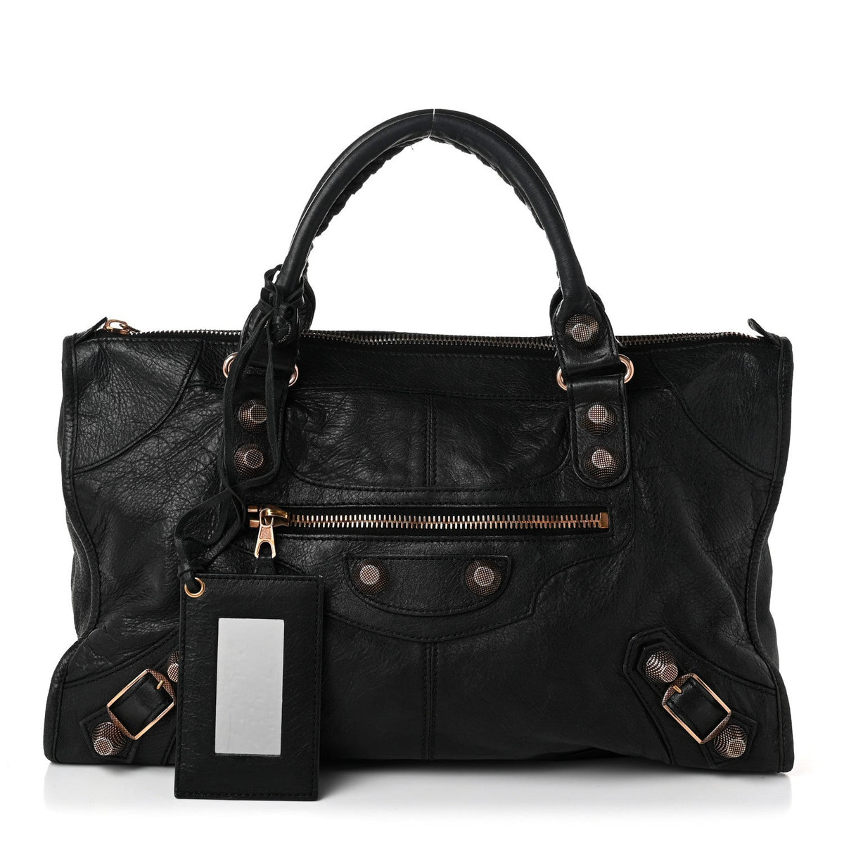 Agneau Giant 21 Rose Gold Hardware Work Black