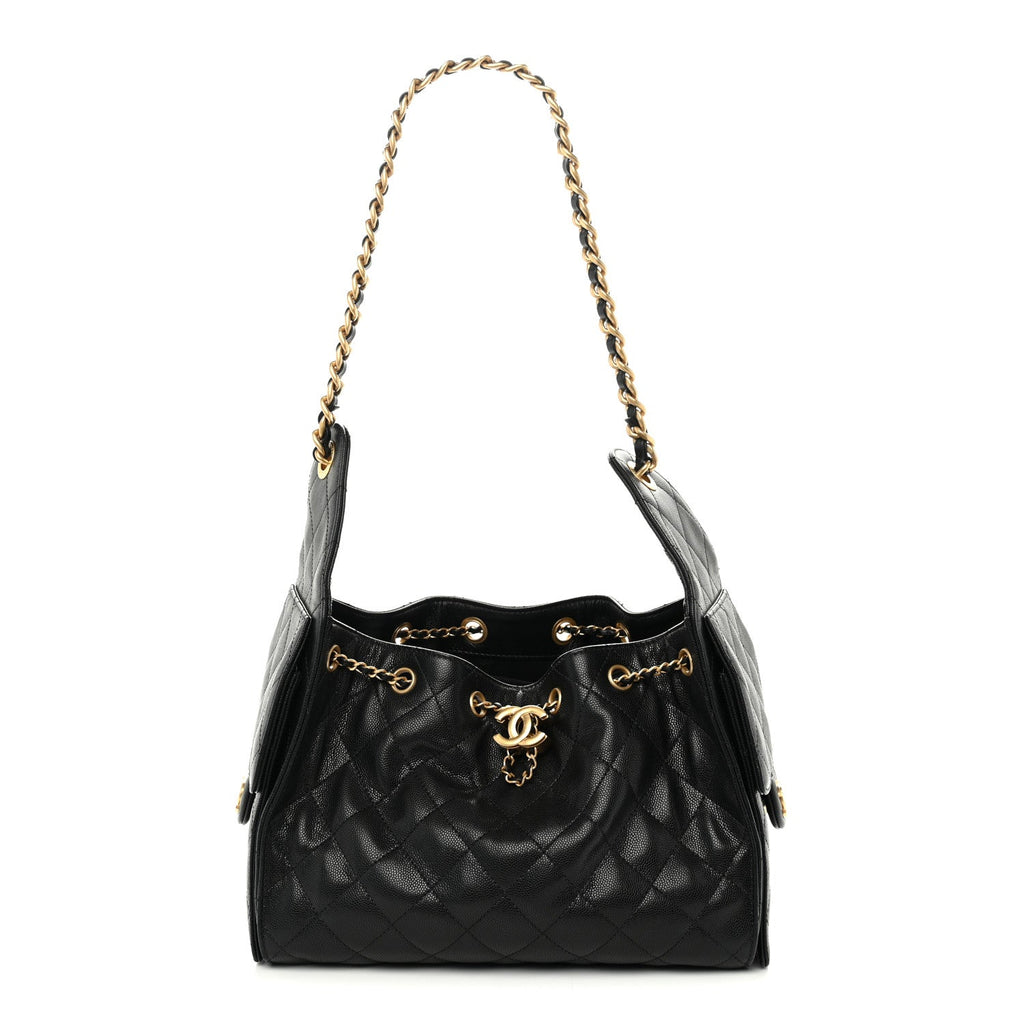 Caviar Quilted Small Chanel 25 Handbag Black