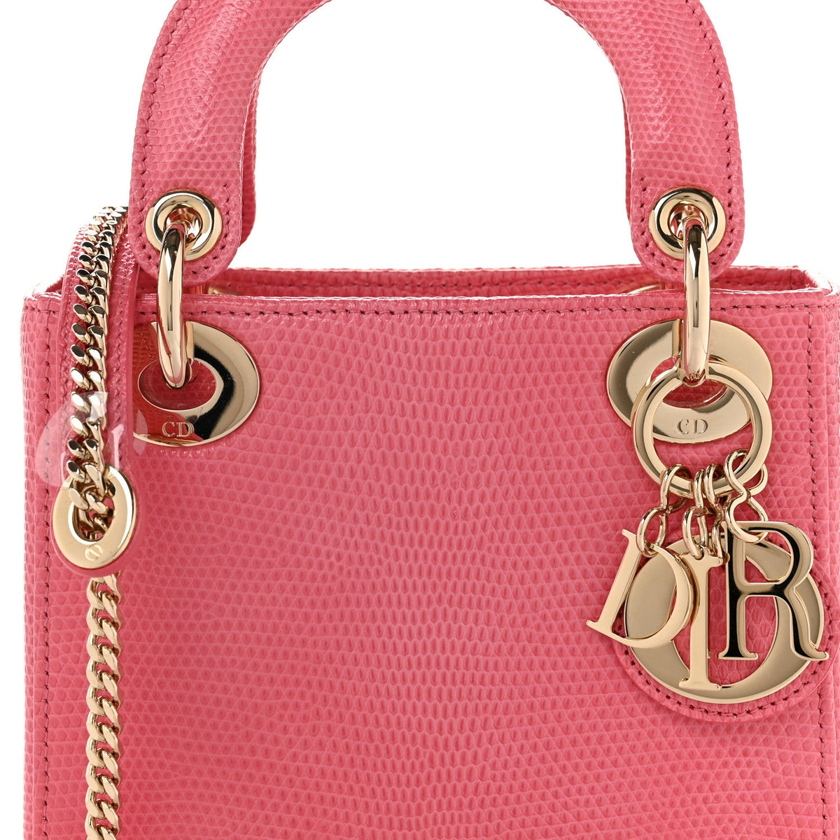 Lizard Mini Lady Dior Pink