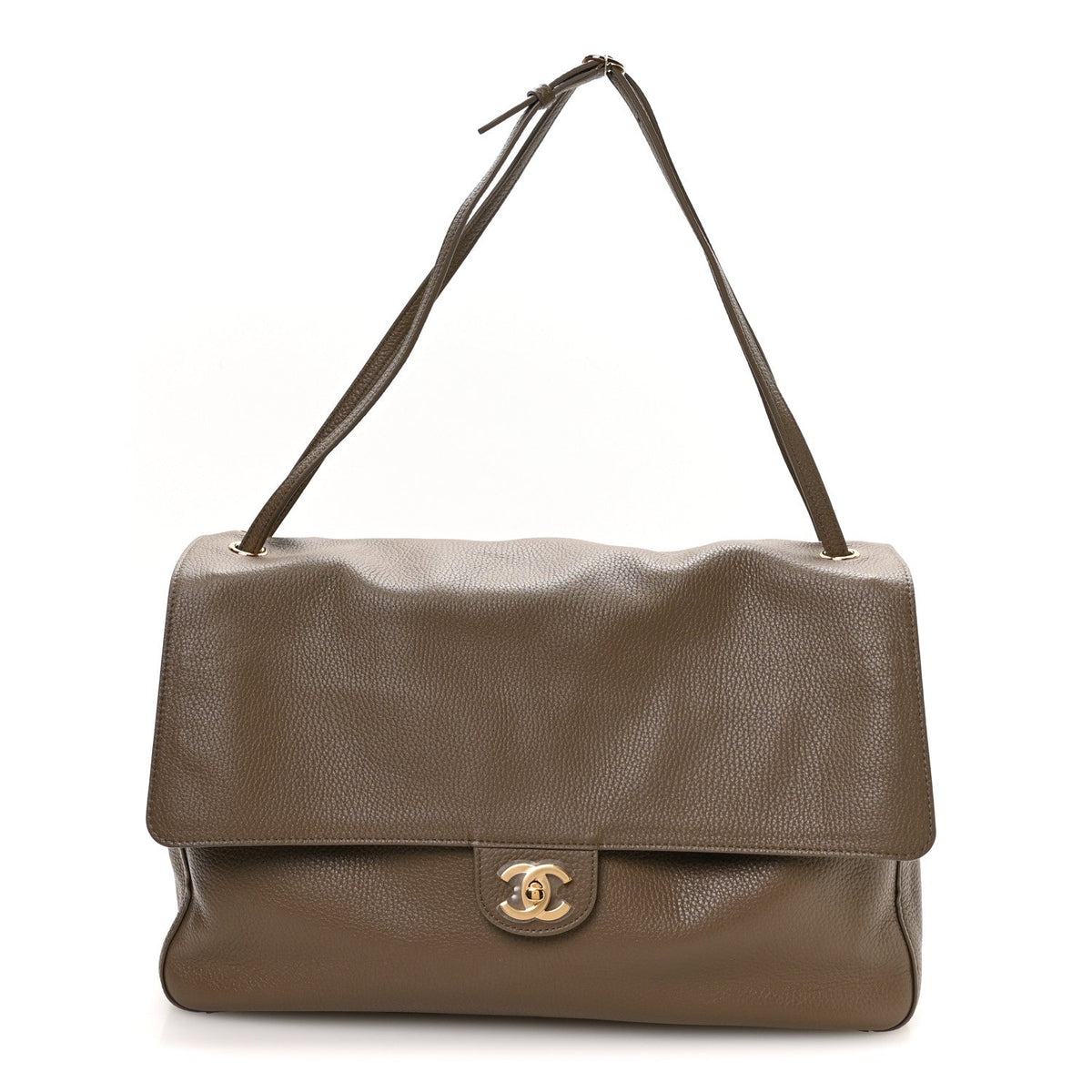Grained Calfskin Souplissimo Maxi Flap Light Brown