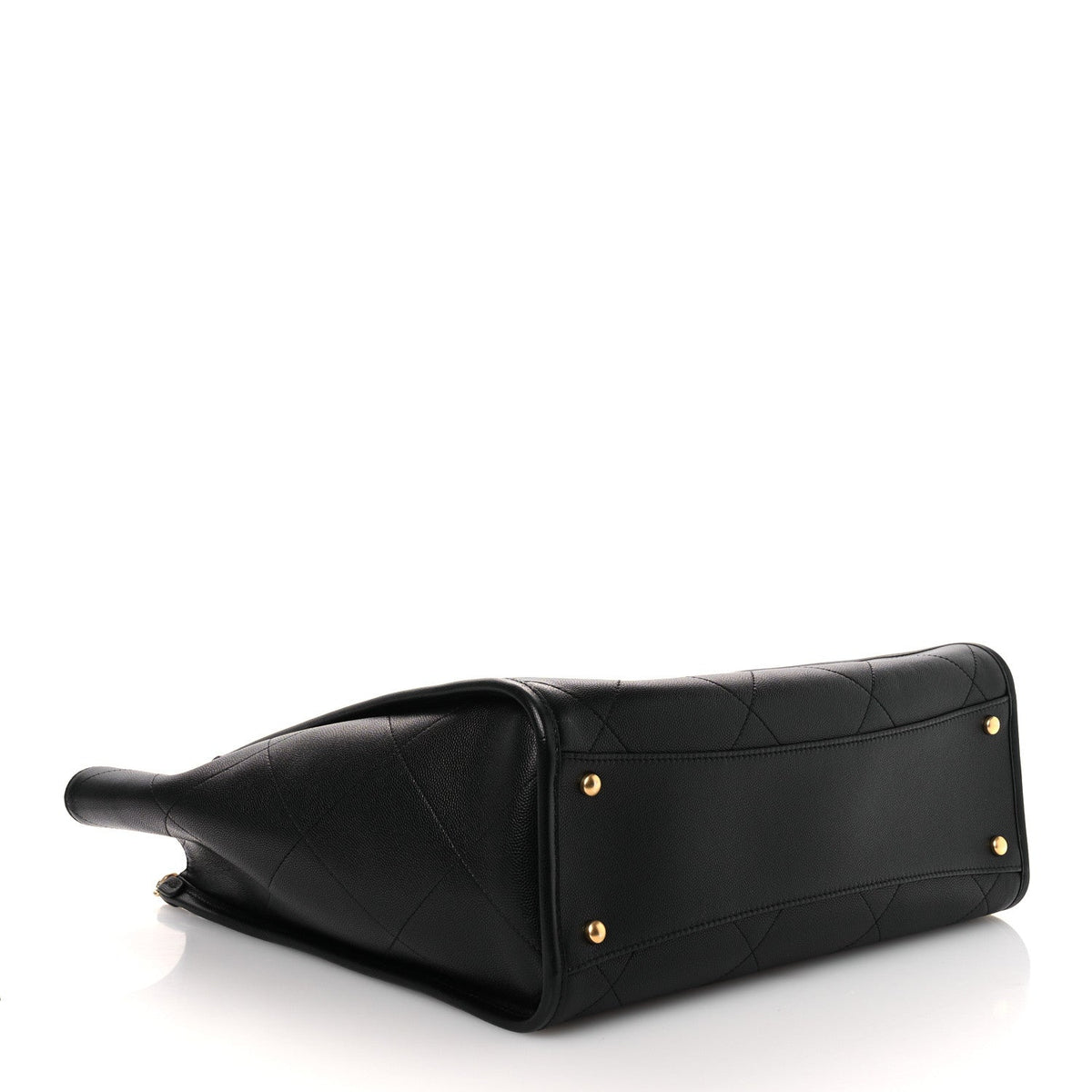 Caviar Stitched Pocket CC Large Tote Black
