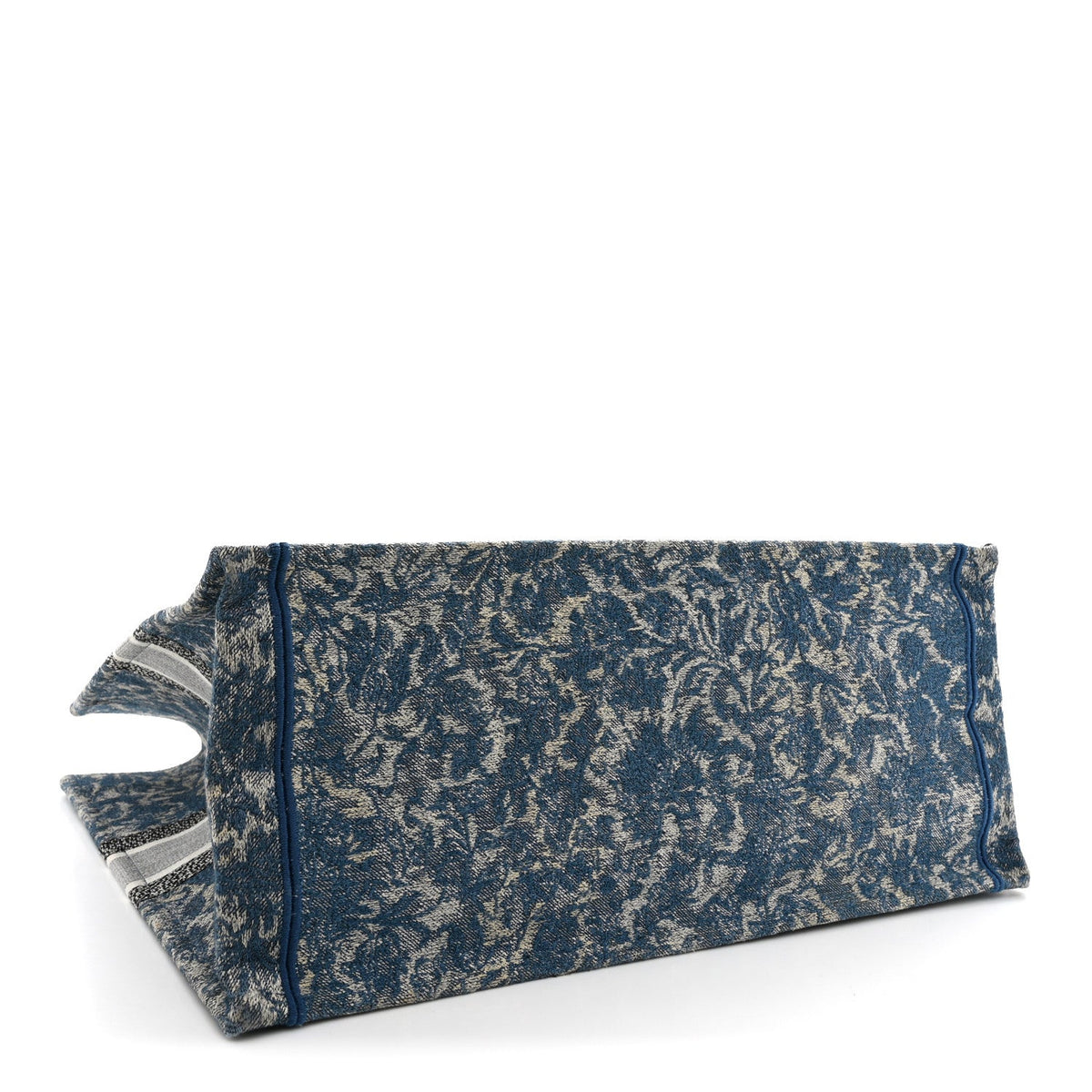Canvas Embroidered Large Brocart Book Tote Blue