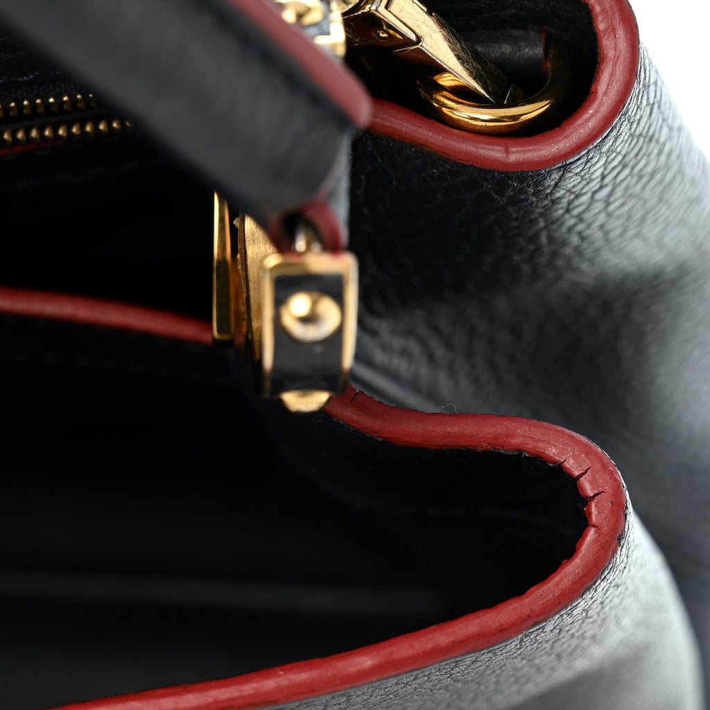 Taurillon Capucines PM Marine Rouge