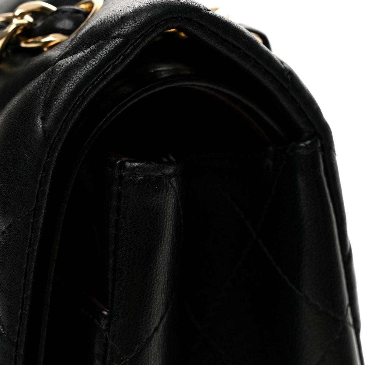 Lambskin Quilted Jumbo Double Flap Black