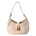 Grained Calfskin Low Key Shoulder Bag Limestone Gray