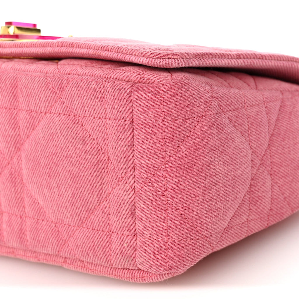 Denim Macrocannage Medium Caro Bag Fuchsia Multicolor