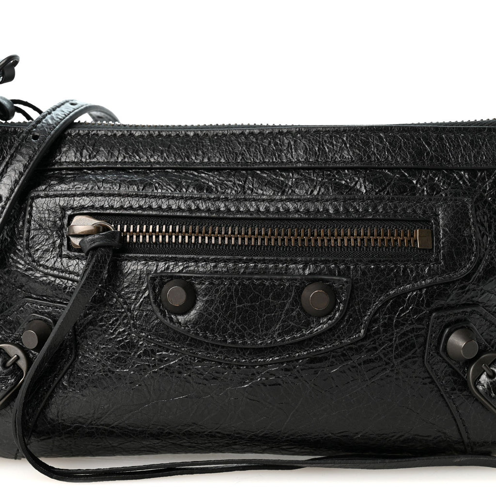 Agneau Arena Classic Hardware Le City Pouch On Strap Black