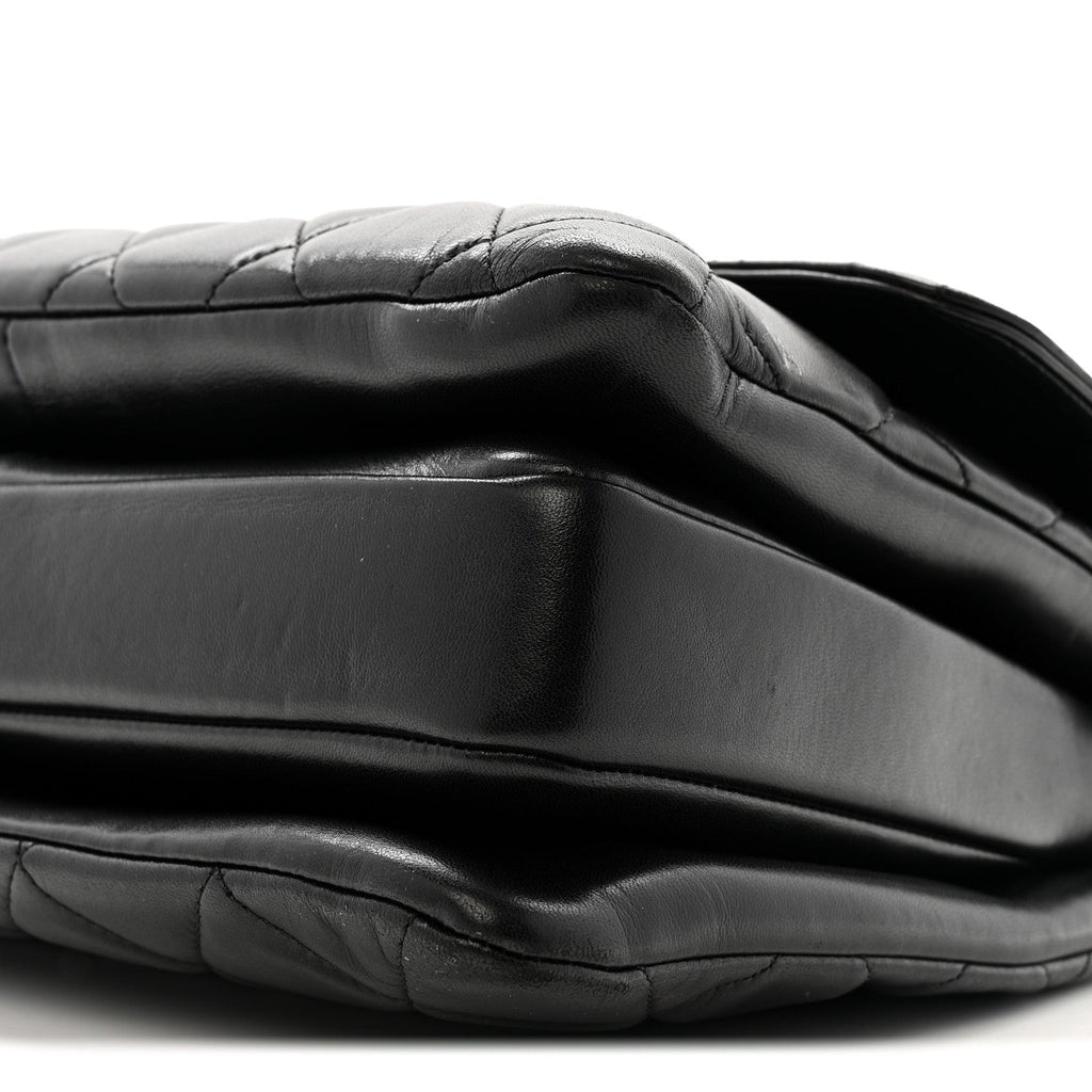 Lambskin Quilted Medium Trendy CC Flap Dual Handle Bag Black