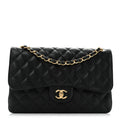 Caviar Quilted Jumbo Double Flap Black