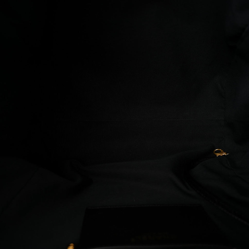 Caviar Stitched Pocket CC Large Tote Black