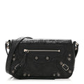 Agneau Arena Silver XS Le Cagole Flap Bag Black