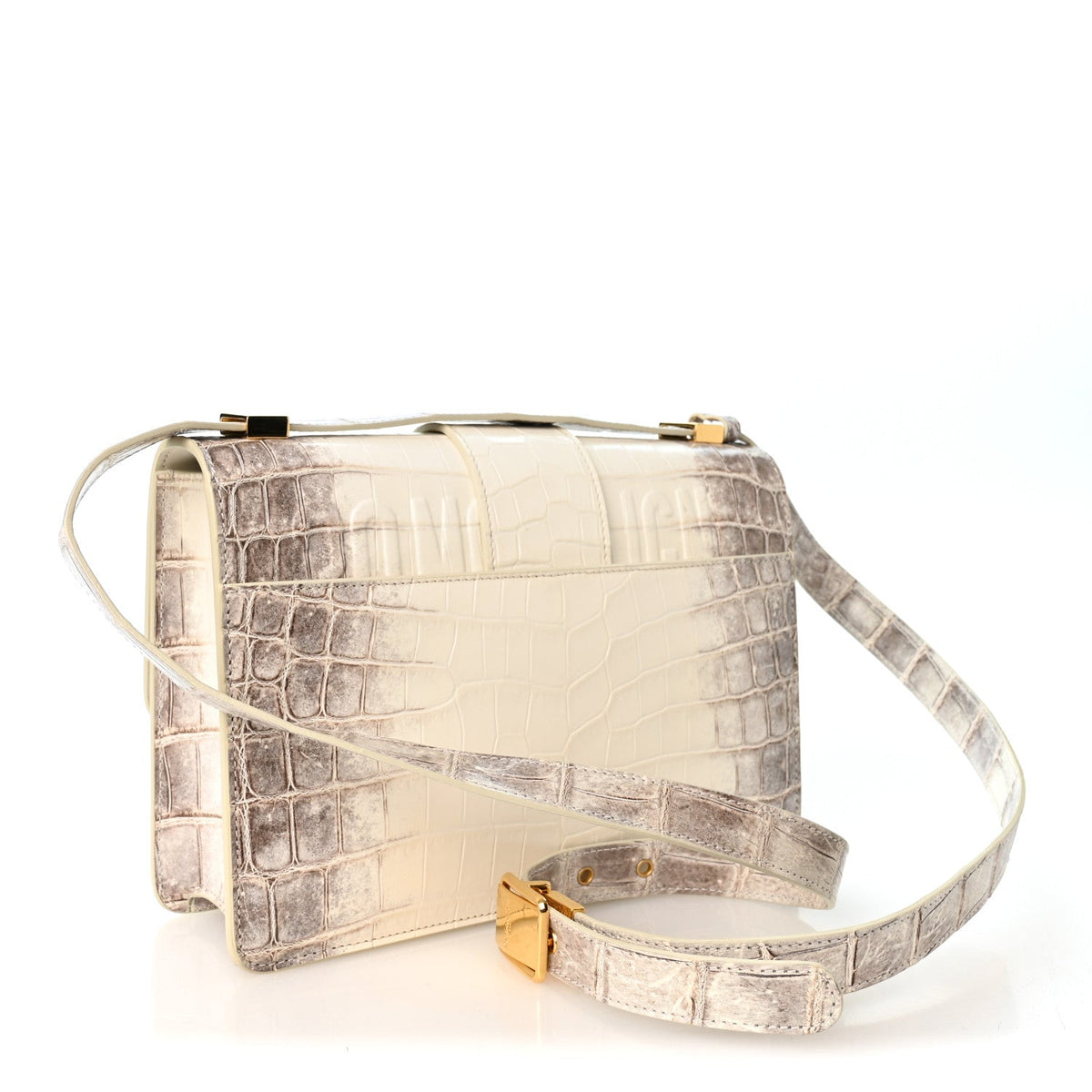 Niloticus Crocodile Himalaya 30 Montaigne Flap Bag Latte