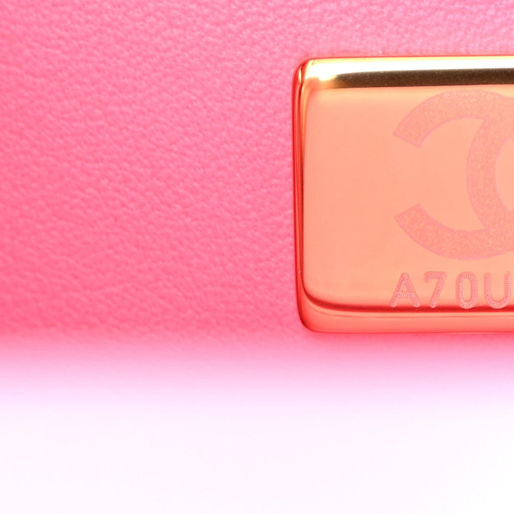 Caviar Quilted Lizard Embossed Extra Mini Coco Handle Flap Pink