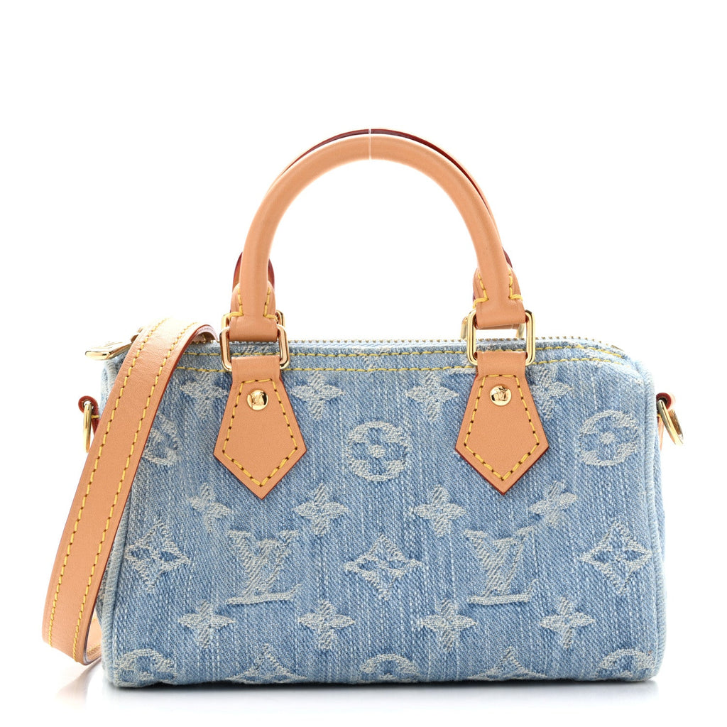 Monogram Denim Nano Speedy Sky Blue