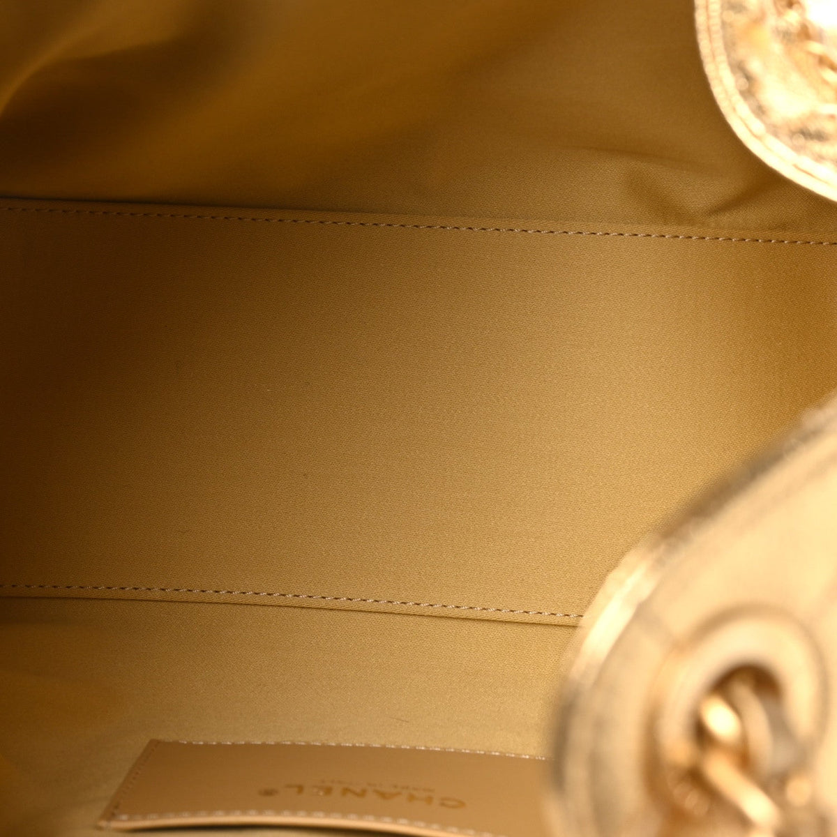 Metallic Caviar Quilted Small Chanel 25 Handbag Gold