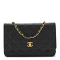 Caviar Quilted CC Turnlock Wallet On Chain WOC Black