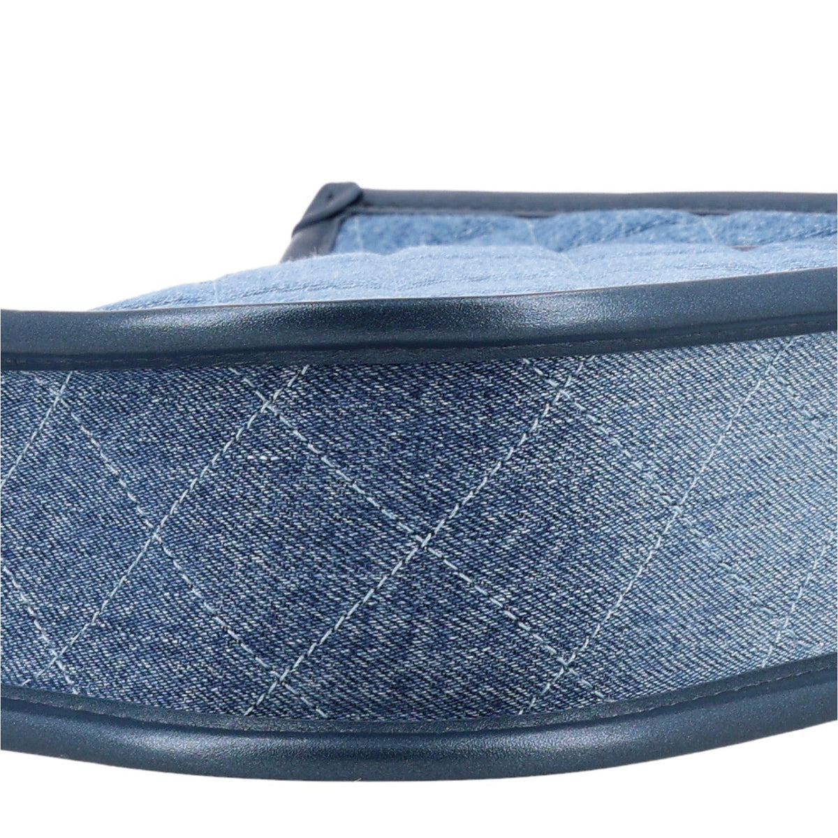 Washed Denim Quilted Small Hobo Blue