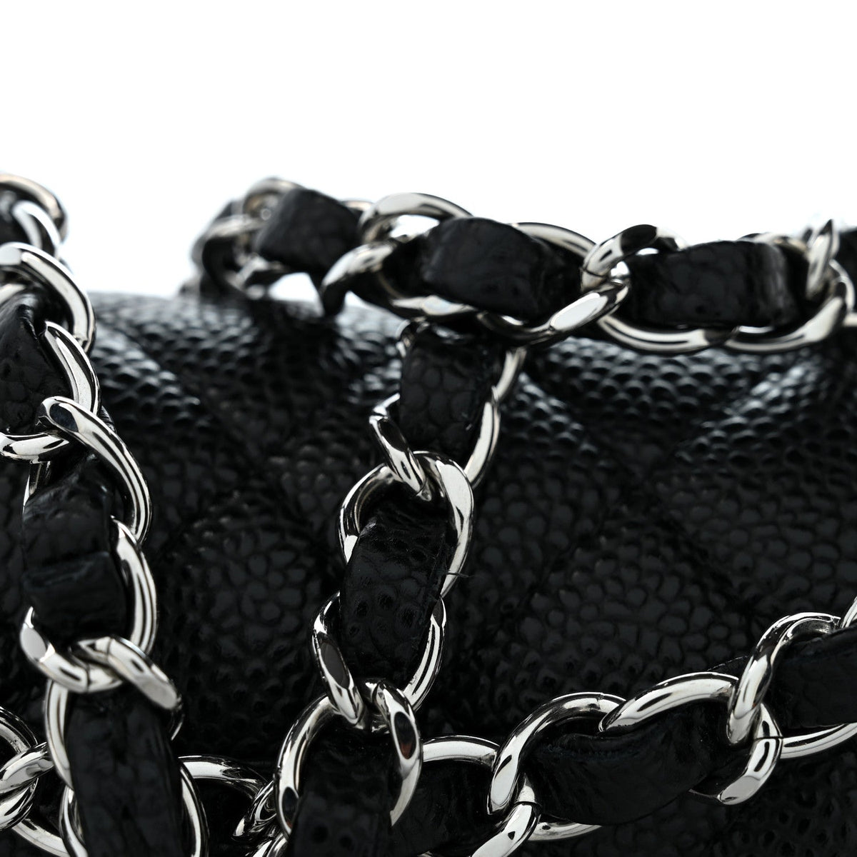 Caviar Quilted Small Double Flap Black