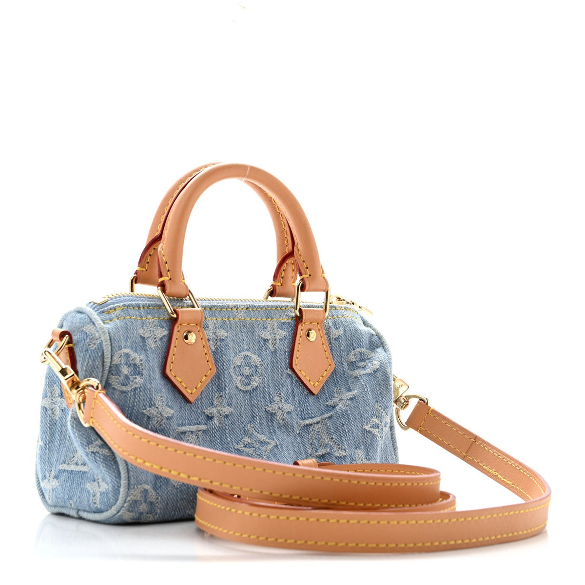 Monogram Denim Nano Speedy Sky Blue