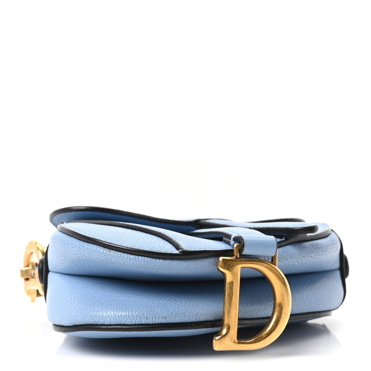Goatskin Micro Saddle Bag Cloud Blue