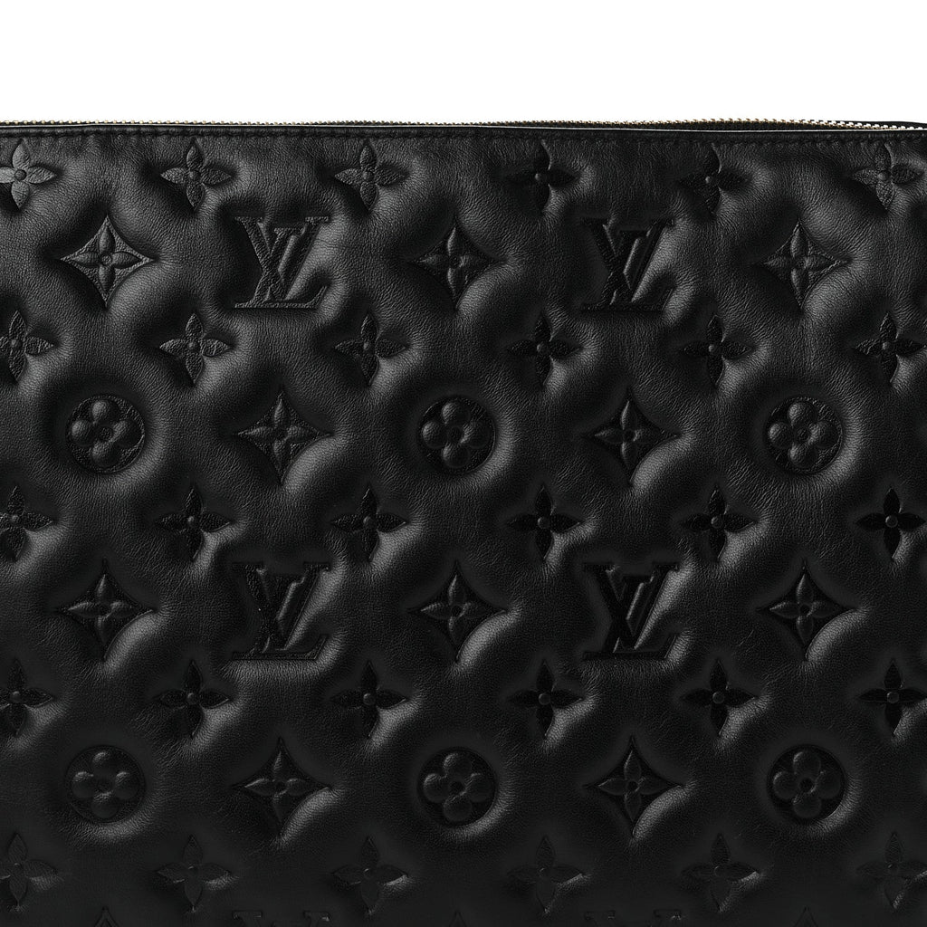 Lambskin Embossed Monogram Coussin MM Black