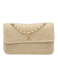 Braided Raffia Small Coco Beach Flap Beige