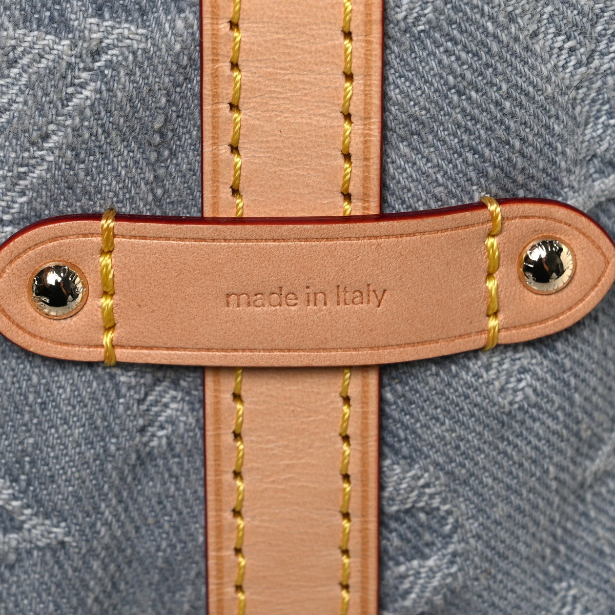 Monogram Denim CarryAll MM Washed Grey