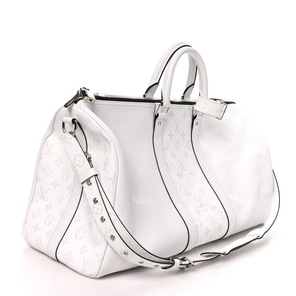 Monogram Taiga Keepall Bandouliere 45 Optic White
