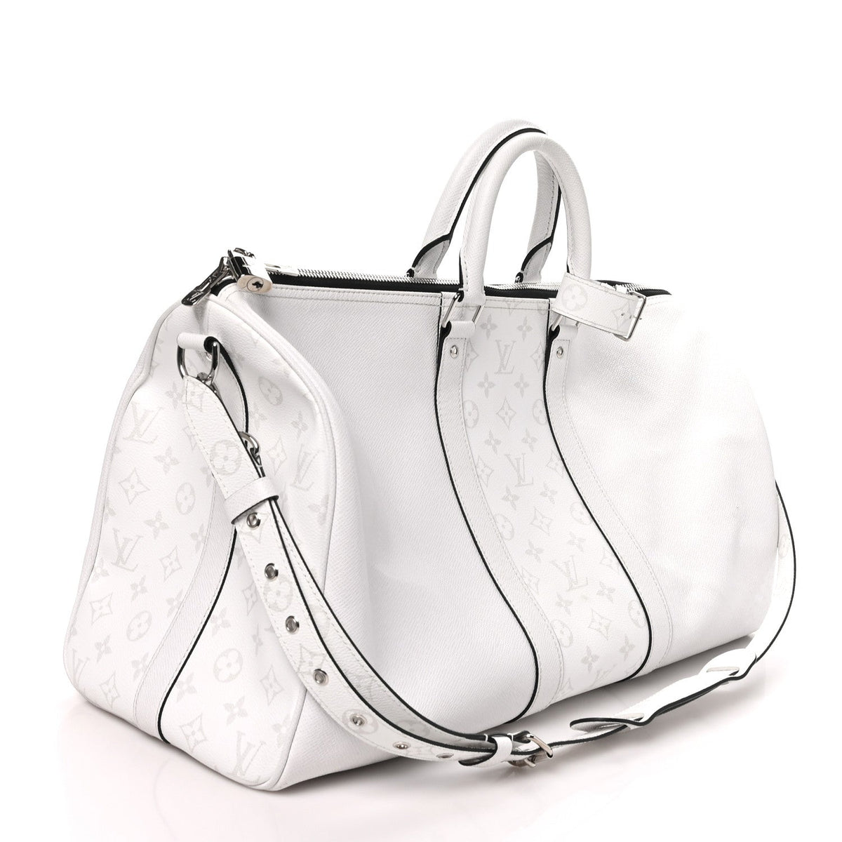 Monogram Taiga Keepall Bandouliere 45 Optic White