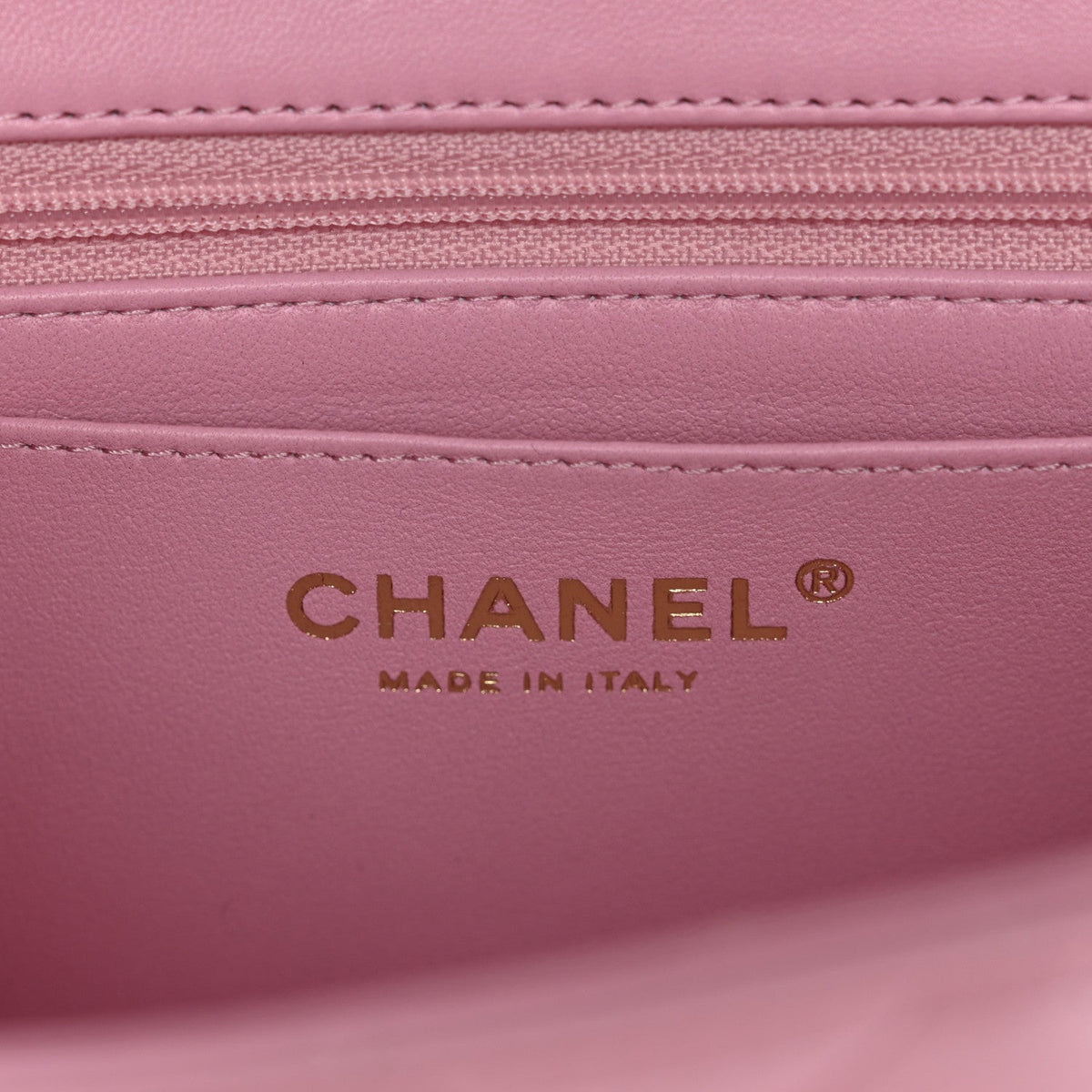 Lambskin Quilted Mini Top Handle Rectangular Flap Pink