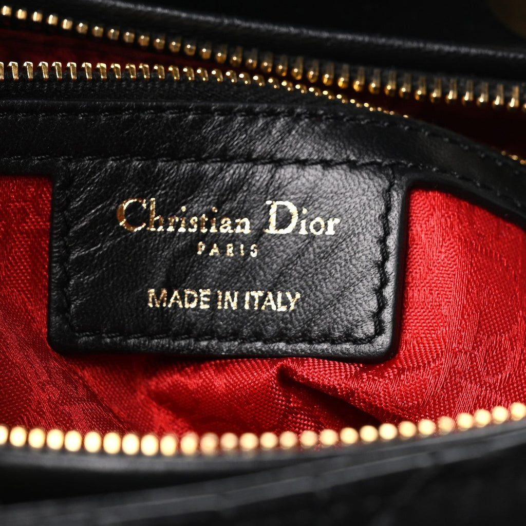 Lambskin Cannage Large Lady Dior Black