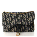 Oblique Saddle Chain Pouch Blue