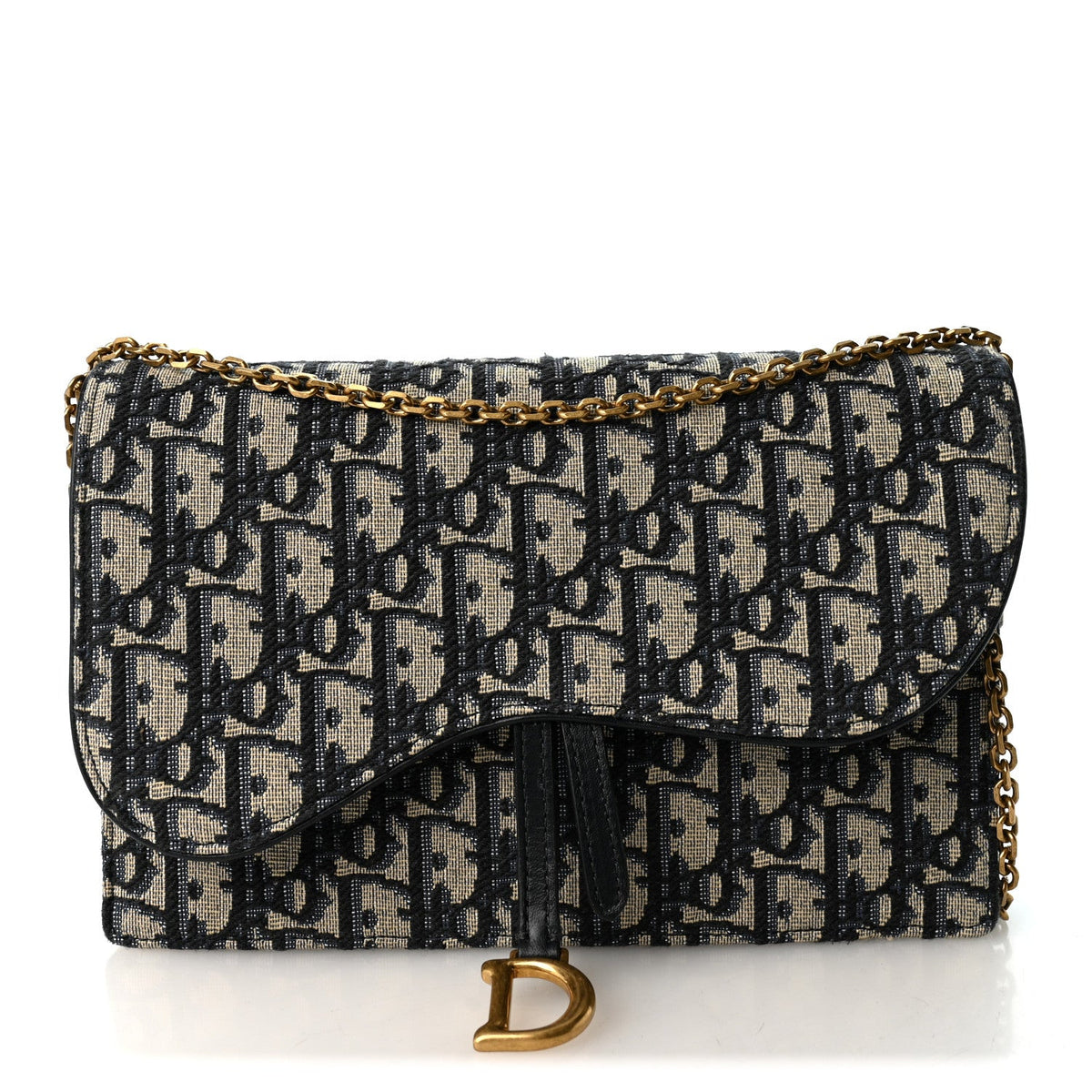 Oblique Saddle Chain Pouch Blue