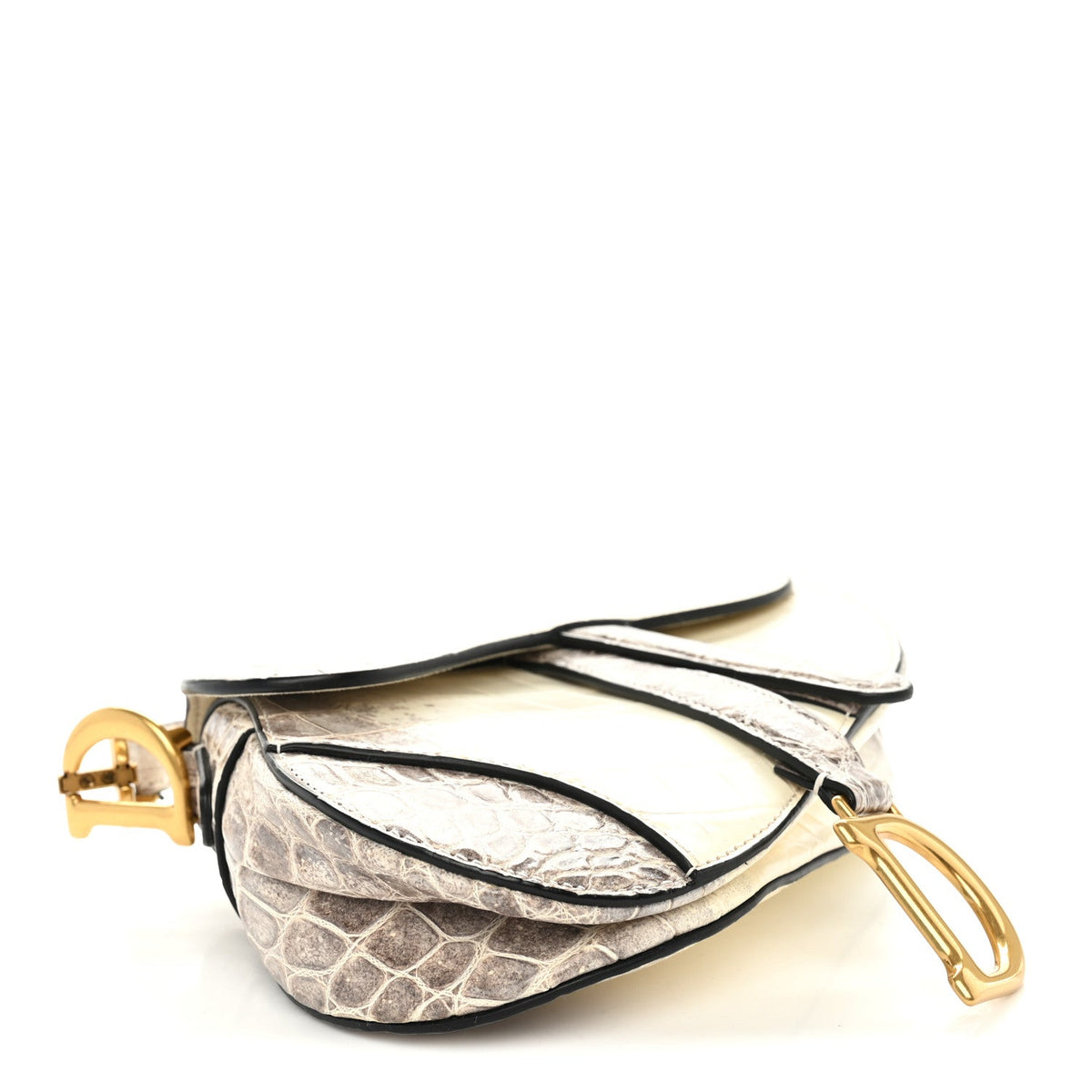 Niloticus Crocodile Himalaya Mini Saddle Bag Latte