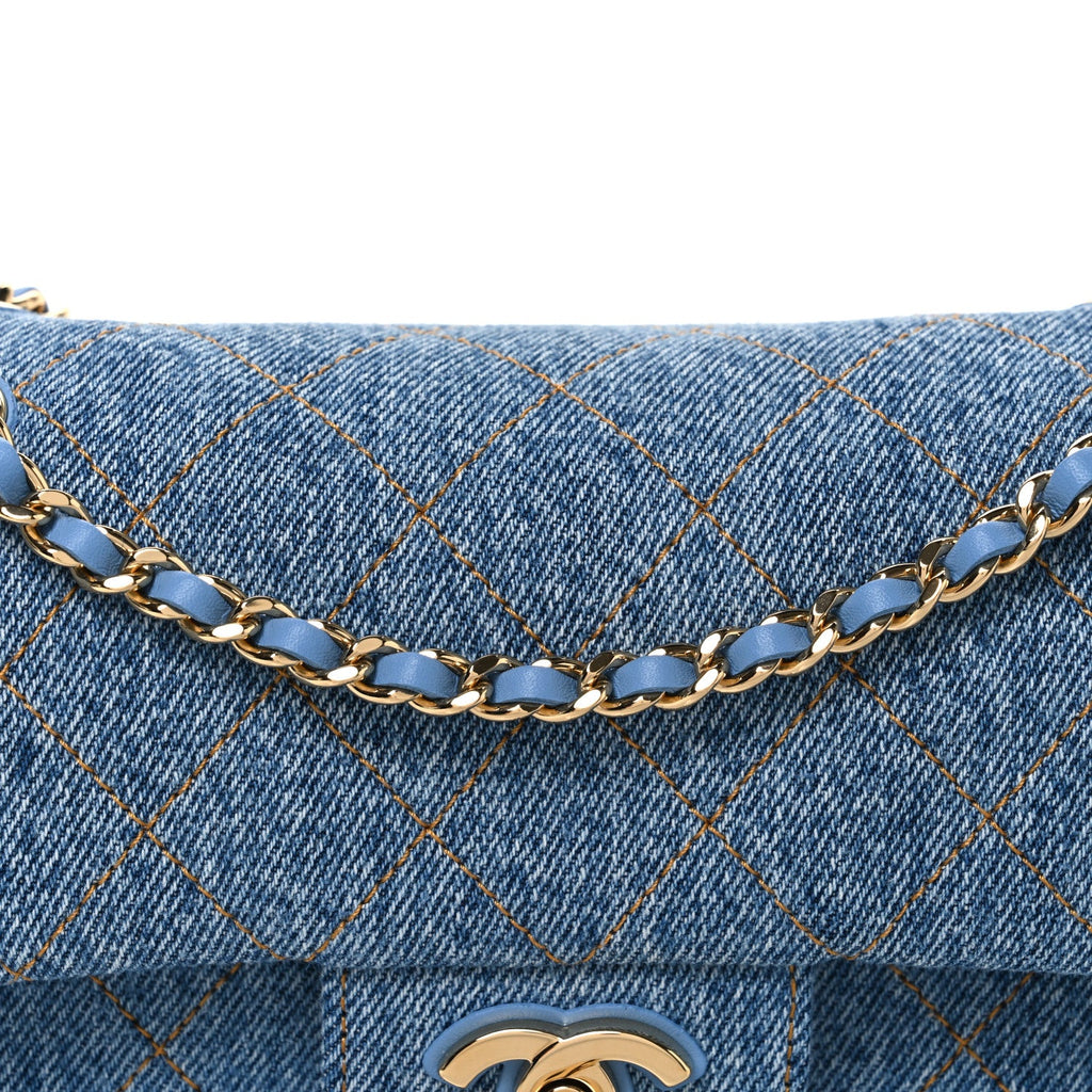 Denim Mini Souplissimo Flap Blue