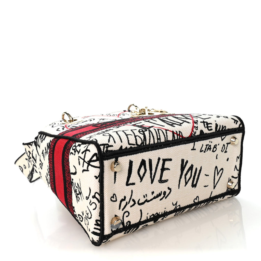 Canvas Medium DiorAmour Graffiti Lady D-Lite Latte