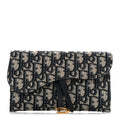 Oblique Saddle Chain Long Wallet Blue