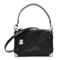 Calfskin Debossed Monogram Side Trunk Black