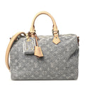 Monogram Denim Speedy Soft 30 Washed Gray