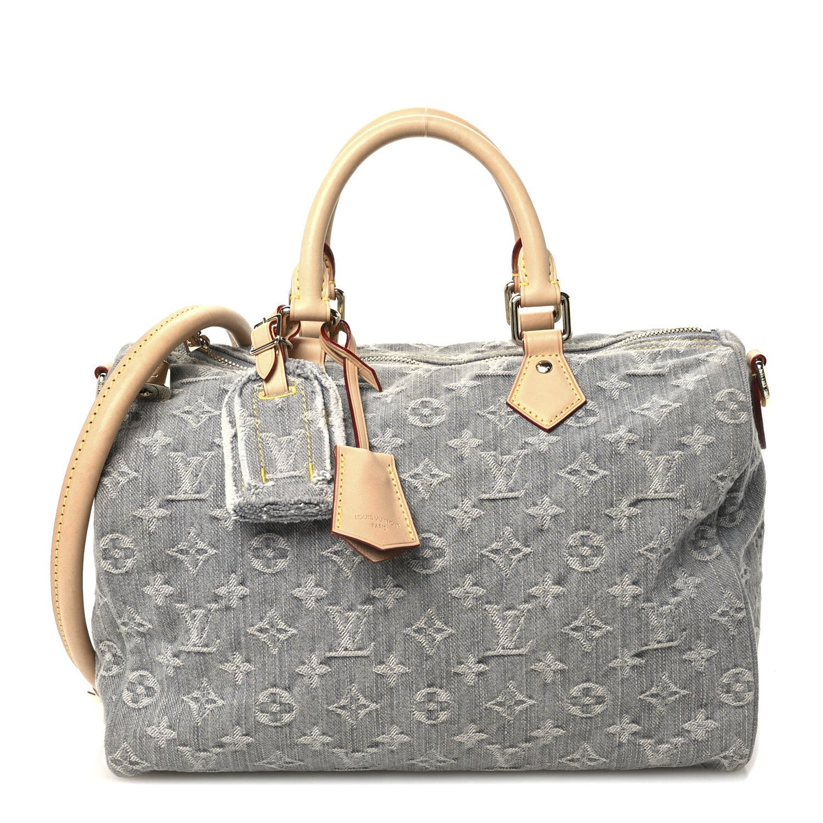 Monogram Denim Speedy Soft 30 Washed Gray
