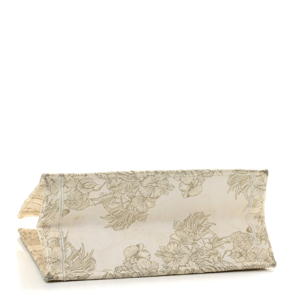 Canvas Embroidered Medium Rêve d'Infini Book Tote Gold