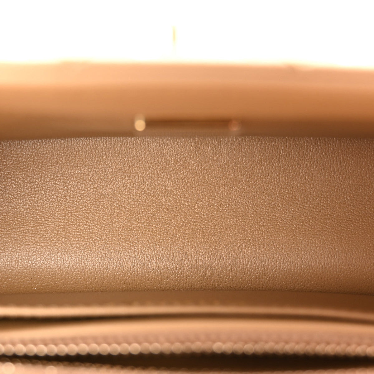 Lambskin Quilted Mini Rectangular Pearl Crush Flap Dark Beige