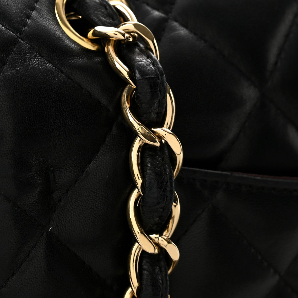 Lambskin Quilted Jumbo Double Flap Black