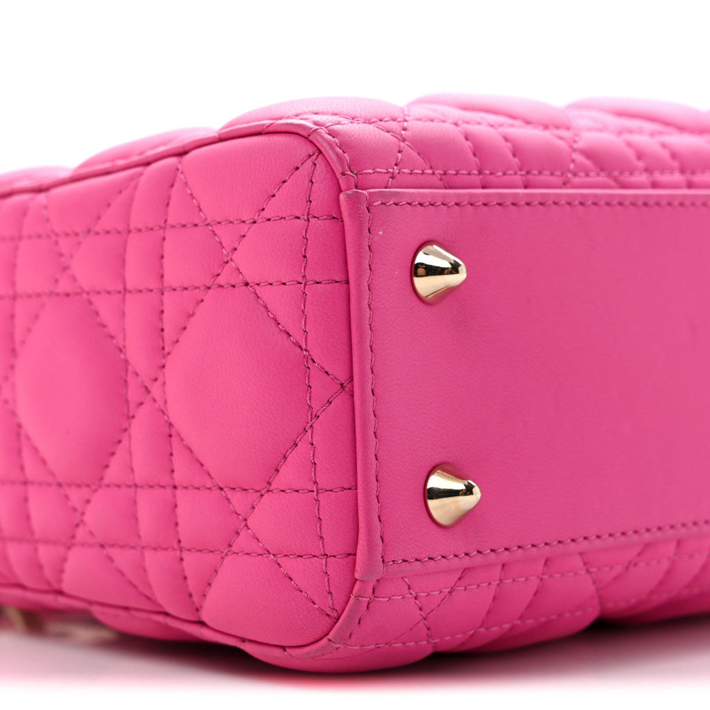 Lambskin Cannage Small My ABCDior Lady Dior Fuchsia