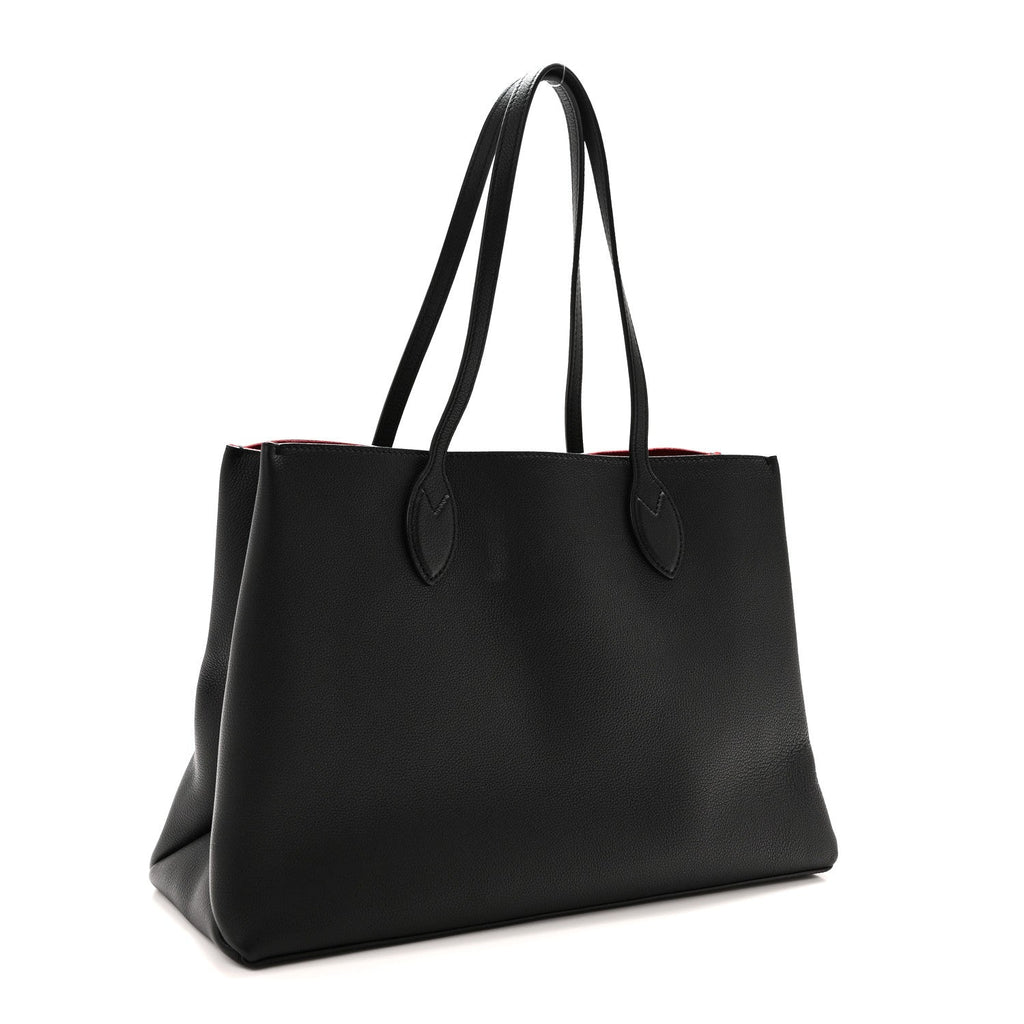 Grained Calfskin Lockme Shopper Black